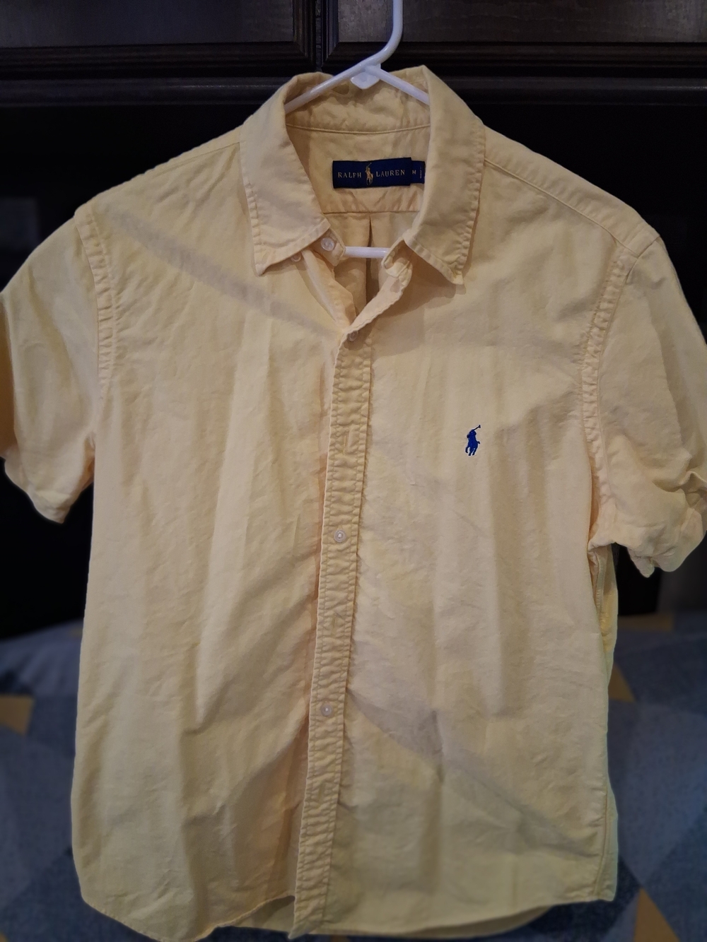 Ralph Lauren Pale Yellow Short-Sleeve Button-Down Shirt